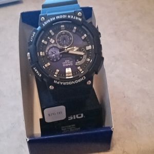 Black & Blue Water Proof ChronoGraph Watch